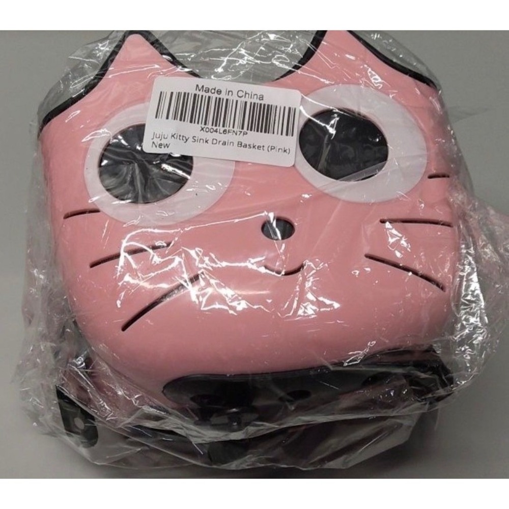 Juju Kitty Pink Sink Drain Basket Cat‎ Kitchen Sponge Holder Strainer Caddy - Picture 8 of 8